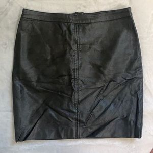 H&M Black Faux Leather Skirt